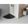 Полукръгъл плосък душ под Mexen Flat 70 x 70 см, черен, сифон златен - 41707070G