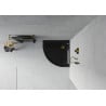 Полукръгъл плосък душ под Mexen Flat 70 x 70 см, черен, сифон златен - 41707070G