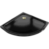 Полукръгъл плосък душ под Mexen Flat 70 x 70 см, черен, сифон златен - 41707070G