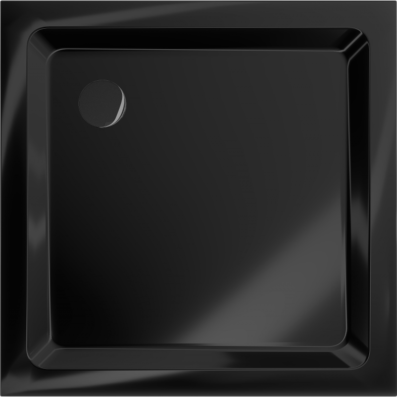 Mexen Flat квадратен душов поддушник slim 80 x 80 см, черен, сифон черен - 40708080B