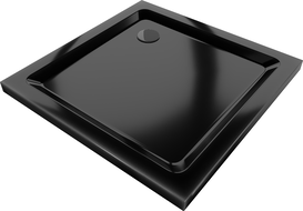 Mexen Flat квадратен душов поддушник slim 80 x 80 см, черен, сифон черен - 40708080B
