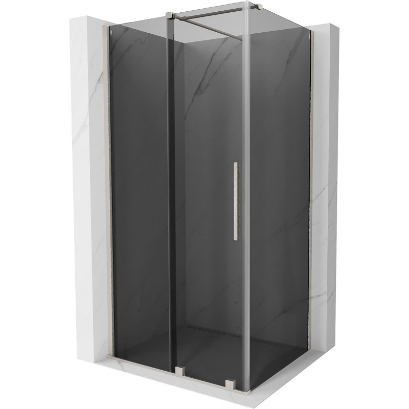 Mexen Velar разтегателна душ кабина 120 x 90 см, графит, четкан никел