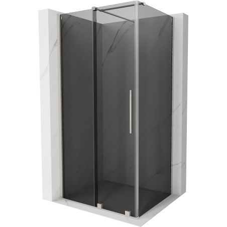 Mexen Velar разтегателна душ кабина 120 x 90 см, графит, четкан никел