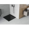 Mexen Flat квадратен поддушов панел slim 90 x 90 cm, черен, черен сифон - 40709090B