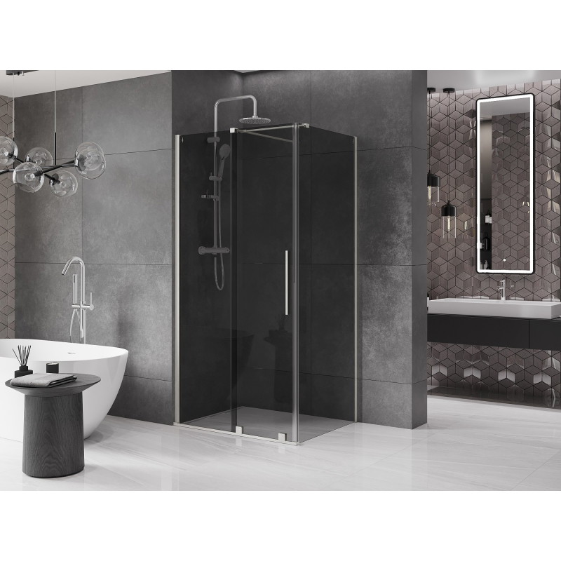 Mexen Velar разтегателна душ кабина 120 x 90 см, графит, четкан никел