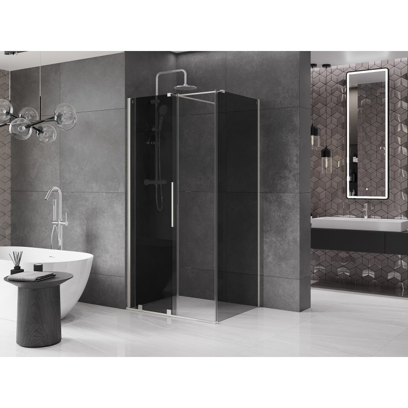 Mexen Velar разтегателна душ кабина 120 x 90 см, графит, четкан никел