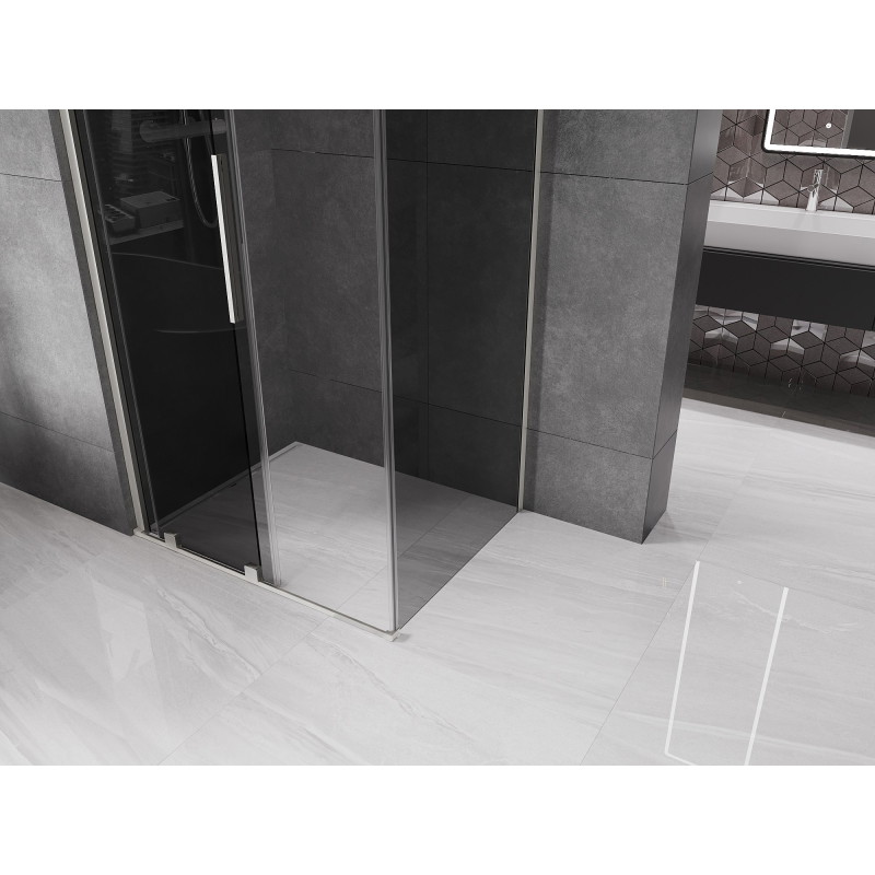 Mexen Velar разтегателна душ кабина 120 x 90 см, графит, четкан никел