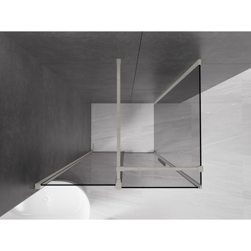 Mexen Velar разтегателна душ кабина 120 x 90 см, графит, четкан никел
