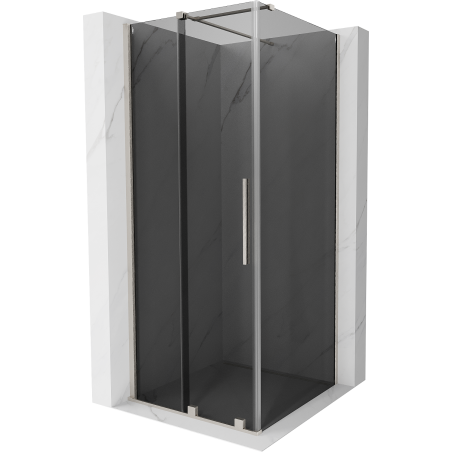 Mexen Velar плъзгаща се душ кабина 90 x 90 см, графит, четен никел - 871-090-090-41-97