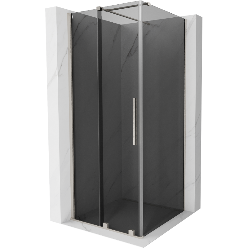Mexen Velar плъзгаща се душ кабина 110 x 110 cm, графит, полиран никел - 871-110-110-41-97