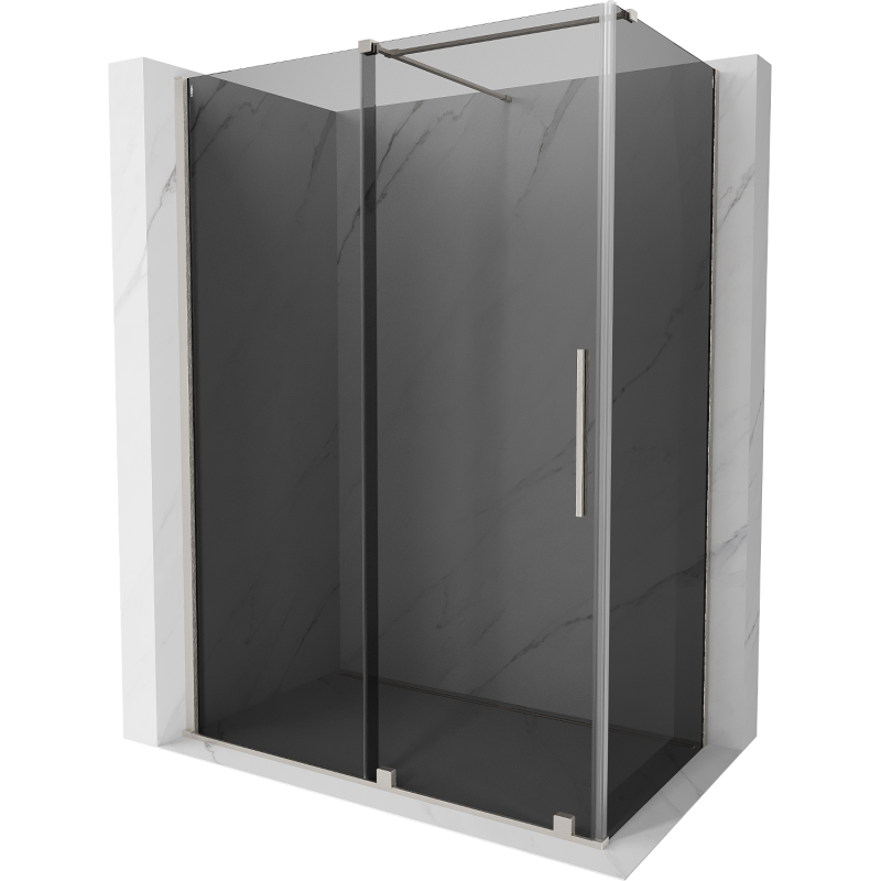 Mexen Velar плъзгаща се душ кабина 150 x 80 см, графит, полиран никел - 871-150-080-41-97