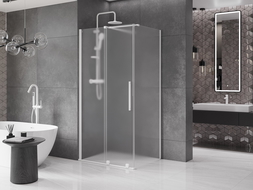 Mexen Velar плъзгаща се душ кабина 90 x 70 cm, матирано стъкло, бяла - 871-090-070-31-20
