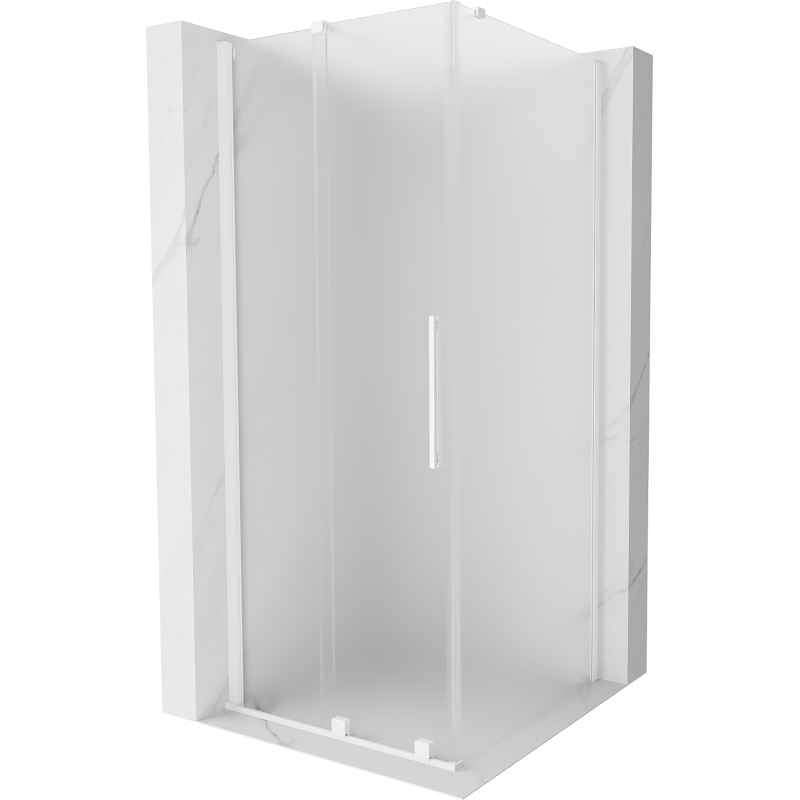 Mexen Velar плъзгаща се душ кабина 90 x 90 см, матирано, бяла - 871-090-090-31-20