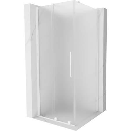 Mexen Velar плъзгаща се душ кабина 90 x 90 см, матирано, бяла - 871-090-090-31-20