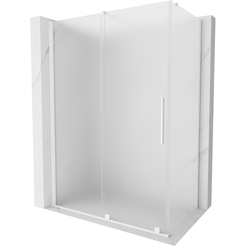 Mexen Velar плъзгаща се душ кабина 130 x 70 cm, матирано, бяло - 871-130-070-31-20