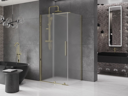 Mexen Velar плъзгаща се душ кабина 100 x 70 см, матова, златна - 871-100-070-31-50