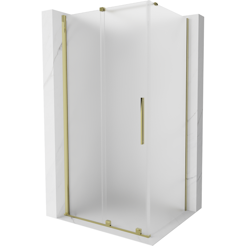 Mexen Velar разтегателна душ кабинка 100 x 120 см, матирано стъкло, злато - 871-100-120-31-50