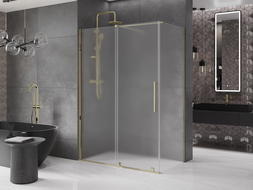 Mexen Velar плъзгаща се душ кабина 150 х 90 cm, матиран, златна - 871-150-090-31-50