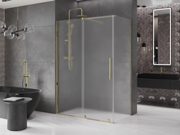 Mexen Velar плъзгаща се душ кабина 160 x 85 cm, матирано стъкло, златна - 871-160-085-31-50
