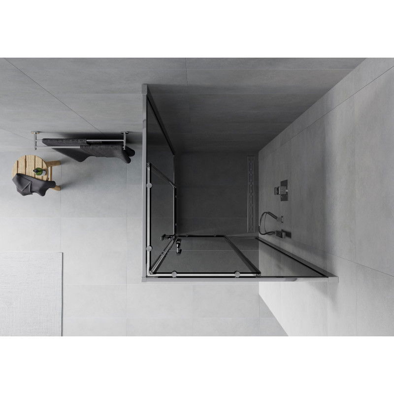 Mexen Rio квадратна душ кабина 70 x 70 см, графит, хром - 860-070-070-01-40