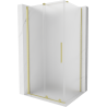 Mexen Velar плъзгаща се душ кабина 90 x 100 cm, мразовита, позлатена четка - 871-090-100-31-55