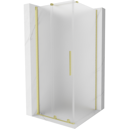 Mexen Velar плъзгаща се душ кабина 120 x 120 см, скреж, златен четкан - 871-120-120-31-55