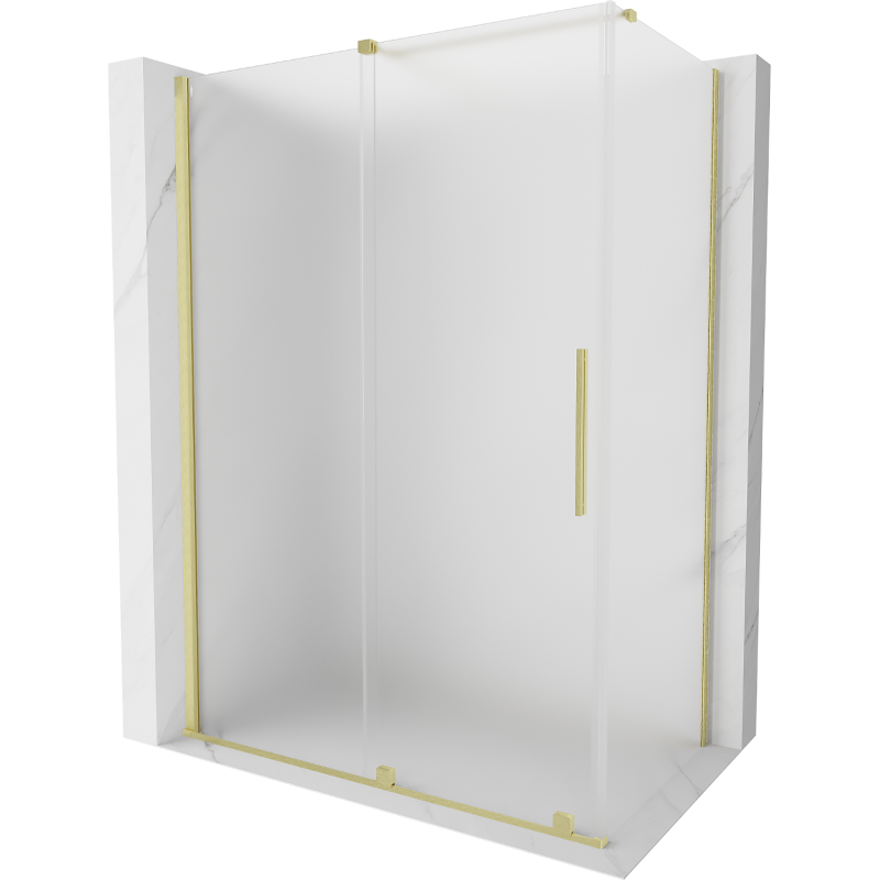 Mexen Velar плъзгаща се душ кабина 150 x 75 cm, матирано стъкло, златисто четкане - 871-150-075-31-55