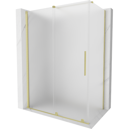 Mexen Velar плъзгаща се душ кабина 160 x 75 cm, матирано стъкло, златисто четкано - 871-160-075-31-55