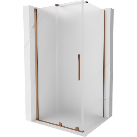 Mexen Velar плъзгаща се душ кабина 100 x 70 см, матирано, розово злато - 871-100-070-31-60