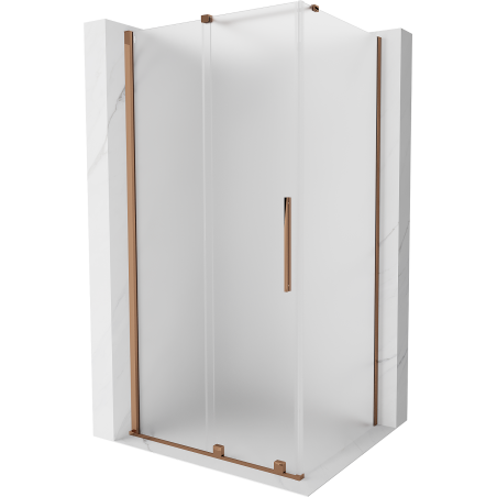 Mexen Velar плъзгаща душ кабина 90 x 85 cm, матирано стъкло, розово злато - 871-090-085-31-60
