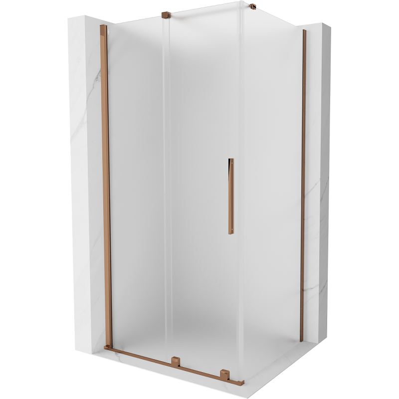 Mexen Velar плъзгаща се душ кабина 110 x 120 см, скреж, розово злато - 871-110-120-31-60