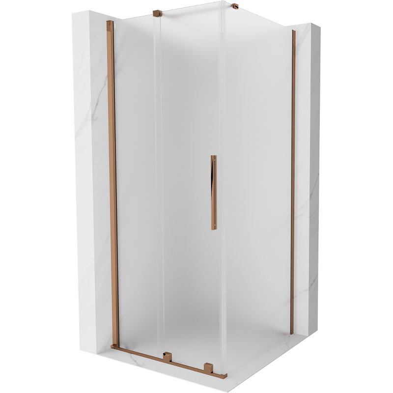 Mexen Velar плъзгаща се душ кабина 110 x 110 см, матирано, розово злато - 871-110-110-31-60