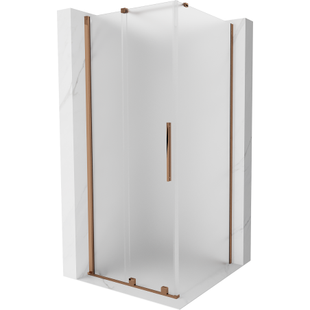 Mexen Velar плъзгаща се душ кабина 110 x 110 см, матирано, розово злато - 871-110-110-31-60