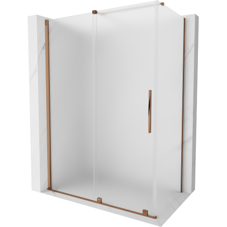 Mexen Velar плъзгаща се душ кабина 140 x 70 cm, матирано стъкло, розово злато - 871-140-070-31-60