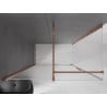Mexen Velar плъзгаща се душ кабина 130 x 75 см, матирано стъкло, розово злато - 871-130-075-31-60