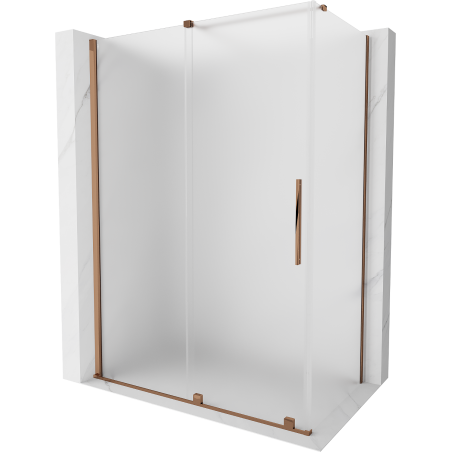 Mexen Velar плъзгаща се душ кабина 150 x 90 см, матирано стъкло, розово злато - 871-150-090-31-60