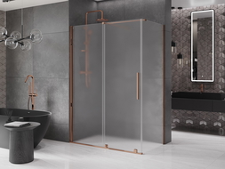 Mexen Velar плъзгащa се душ кабина 160 x 80 cm, матирана, розово злато - 871-160-080-31-60