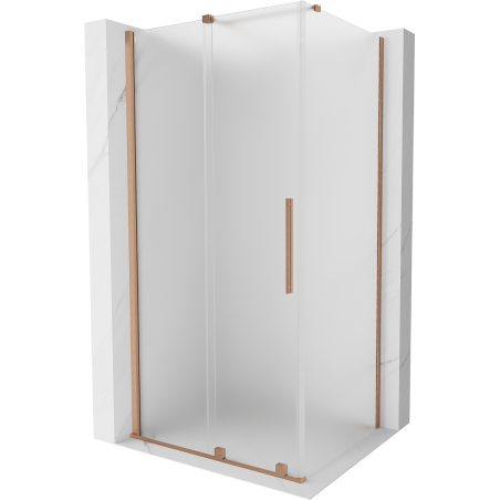 Mexen Velar плъзгаща се душ кабина 110 x 100 cm, матирано стъкло, четкована мед - 871-110-100-31-65
