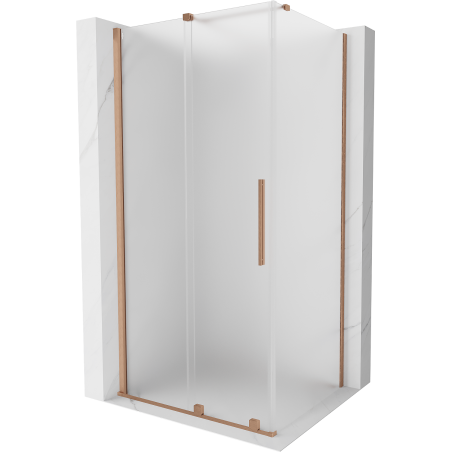 Mexen Velar плъзгаща се душ кабина 110 x 120 см, мраз, полиран мед - 871-110-120-31-65