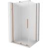 Mexen Velar плъзгаща се душ кабина 120 x 75 cm, матирана, четкан мед - 871-120-075-31-65