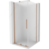 Mexen Velar плъзгаща се душ кабина 90 x 90 cm, скреж, четкана мед - 871-090-090-31-65