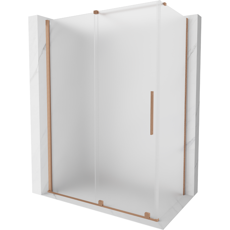 Mexen Velar плъзгаща се душ кабина 150 x 85 cm, матирано, четкана мед - 871-150-085-31-65