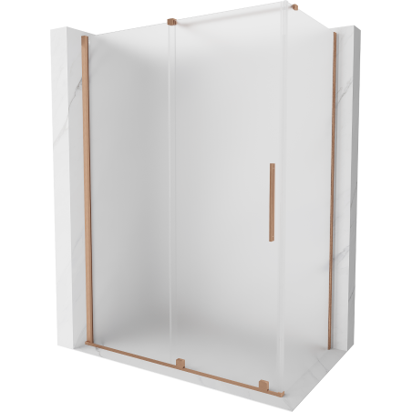 Mexen Velar плъзгаща се душ кабина 150 x 80 см, матирано стъкло, четкана мед - 871-150-080-31-65