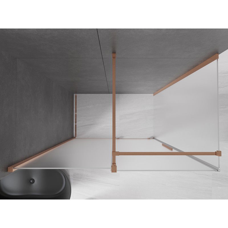 Mexen Velar плъзгаща се душ кабина 150 x 90 cm, скреж, четкована мед - 871-150-090-31-65