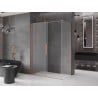 Mexen Velar плъзгаща се душ кабина 160 x 85 cm, матирано стъкло, четкана мед - 871-160-085-31-65