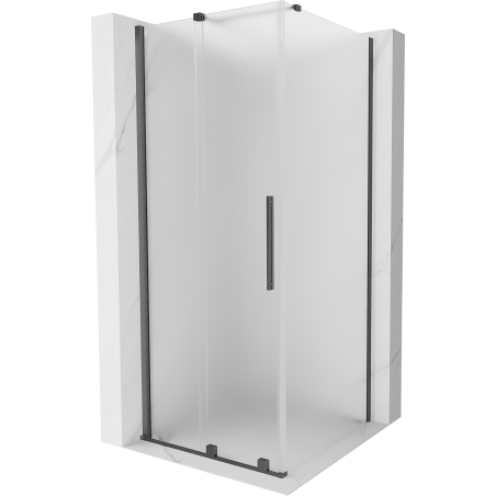 Mexen Velar плъзгаща се душ кабина 110 x 110 cm, матирано стъкло, четка gun gray - 871-110-110-31-66