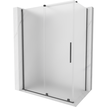 Mexen Velar плъзгаща се душ кабина 140 x 85 cm, матирана, четка Gun Gray - 871-140-085-31-66