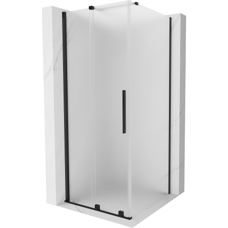 Mexen Velar плъзгаща се душ кабина 90 x 90 см, матова, черна - 871-090-090-31-70