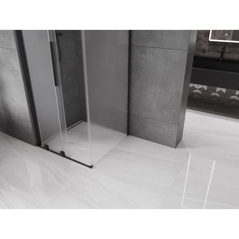 Mexen Velar плъзгаща се душ кабина 90 x 90 см, матова, черна - 871-090-090-31-70