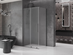 Mexen Velar плъзгаща се душ кабина 130 x 90 см, матирано, четка с цвят на